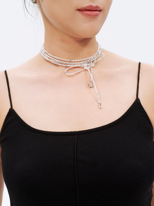 Infinite Loop Pearl Necklace
